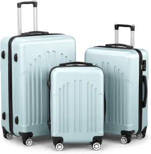 Luggage Sets of 3, Lightweight ABS PC Hardside Suitcases with Wheels, TSA Lock & 4 Spinner Wheels, Carry-On & Check-In Travel Trolley for Business Trips, 20" 24" 28" (Mint Green)