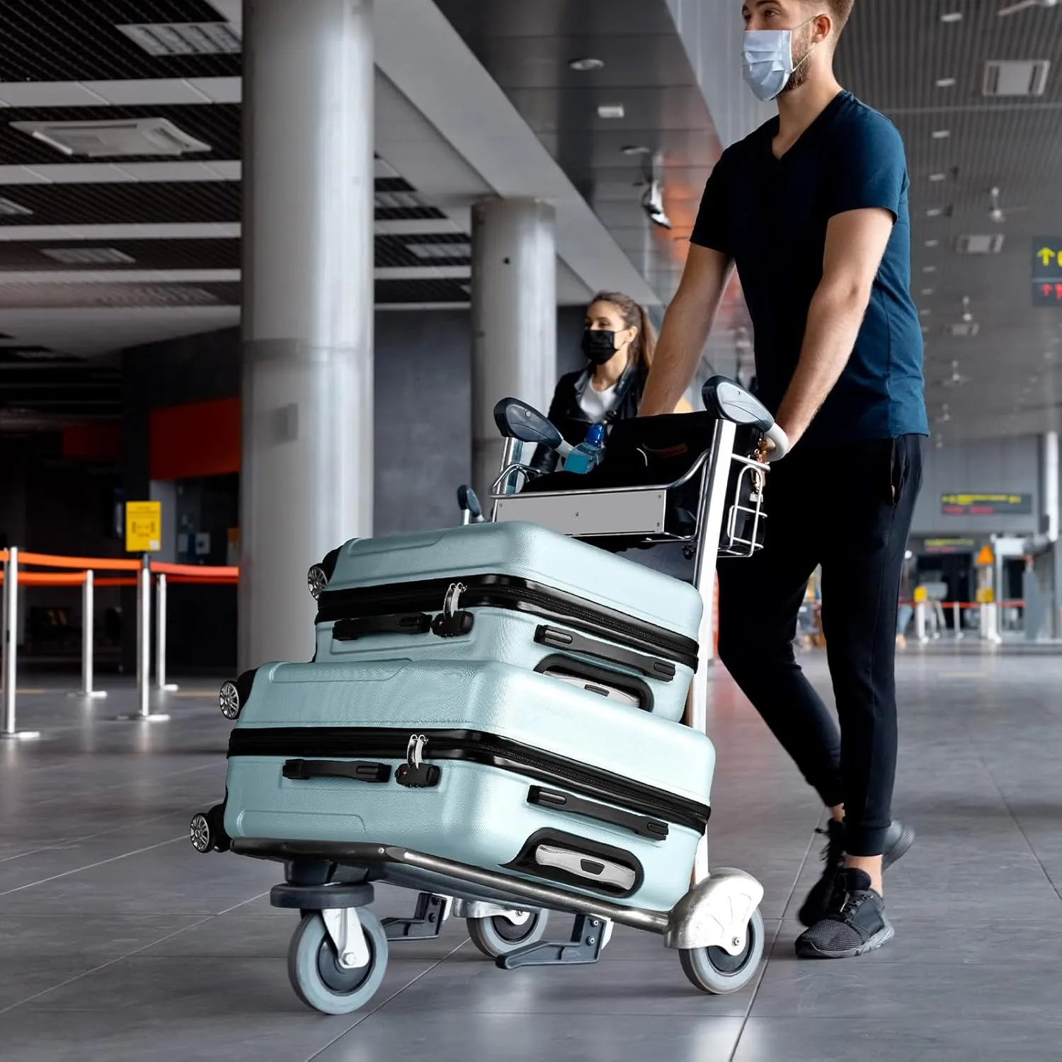 Luggage Sets of 3, Lightweight ABS PC Hardside Suitcases with Wheels, TSA Lock & 4 Spinner Wheels, Carry-On & Check-In Travel Trolley for Business Trips, 20" 24" 28" (Mint Green)