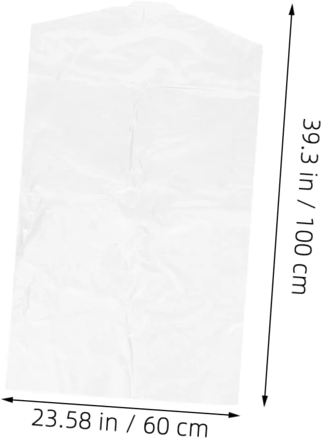 Luxshiny 40-pack Garment Bags Clothing Storage Hanging Suit Bags Plastic Covers Dry Cleaning Protective Wardrobe Coating