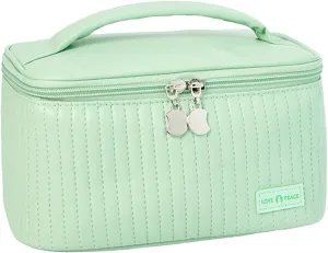 Makeup Bag 2025 New Upgrade Portable PU Leather Large Capacity Waterproof Makeup Bag Organizer,Travel Toiletry Bag,Cosmetic Bags,Small Makeup Bag for Women Daughter Girls Gifts