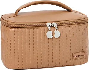 Makeup Bag,PU Leather Waterproof Portable Large Capacity Small Makeup Bag,Travel Toiletry Bag,Small Cosmetic Bag,Cute Makeup Bag for Girls Gifts Daughter Women