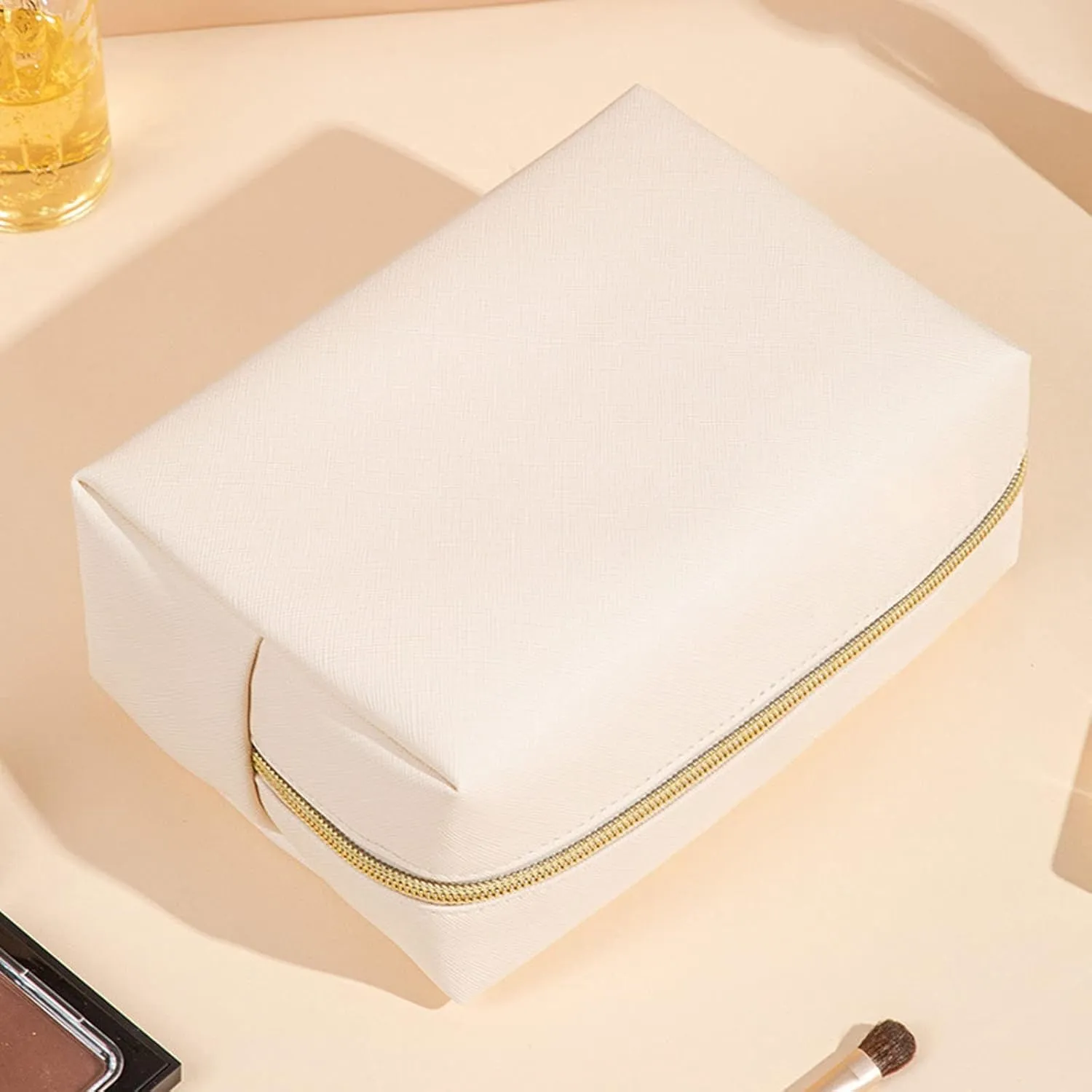 Makeup Bags for Women,Waterproof Large Capacity Portable PU Leather Small Makeup Pouch,Toiletry Bag,Travel Cosmetic Bag,Small Makeup Bag for Daughter Girls Gifts Women