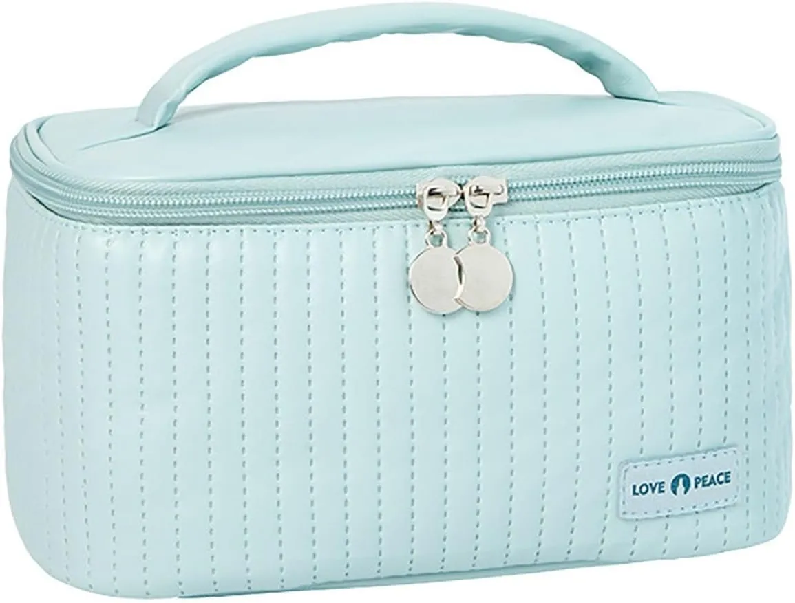 Makeup Bag,Waterproof Large Capacity Portable PU Leather Makeup Organizer Bag,Travel Toiletry Bag,Small Cosmetic Bag,Cute Makeup Bag for Girls Women Daughter Gifts