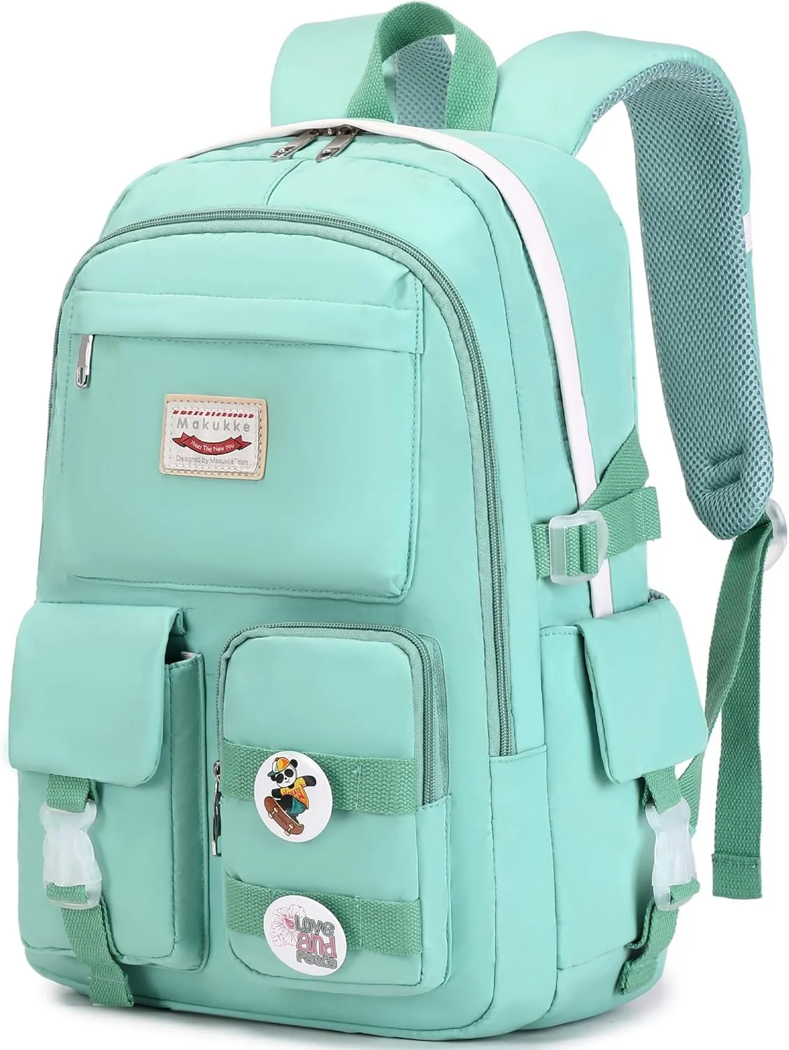 Makukke School Backpacks for Teen Girls - Laptop Backpacks 15.6 Inch College Cute Bookbag Anti Theft Women Casual Daypack,Green Backpack