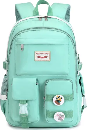 Makukke School Backpacks for Teen Girls - Laptop Backpacks 15.6 Inch College Cute Bookbag Anti Theft Women Casual Daypack,Green Backpack
