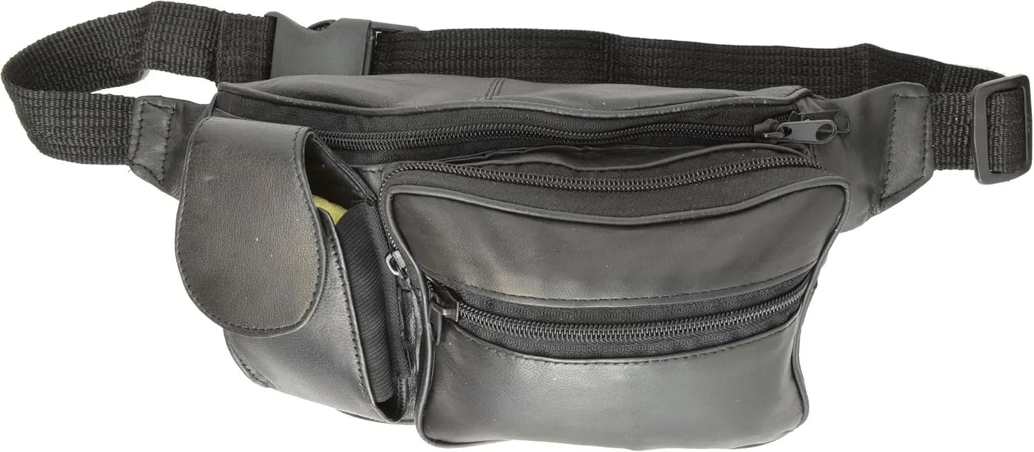 Marshal Genuine Leather Fanny Pack with Front Phone Pocket
