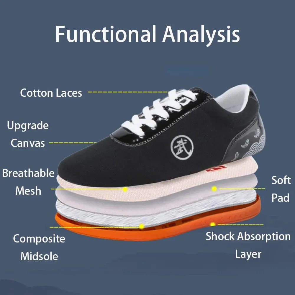 Men Adults Chinese Tai-Chi Wu Shu Kung Fu Shoes,Slip-on Style, Casual,Suitable for Indoor/Outdoor use.