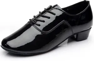 Men's Latin Dance Shoes Men's Latin Shoes Ballroom Tango Jazz Dance Shoes Performance Show Soft Leather Sole Modern Square Shoes