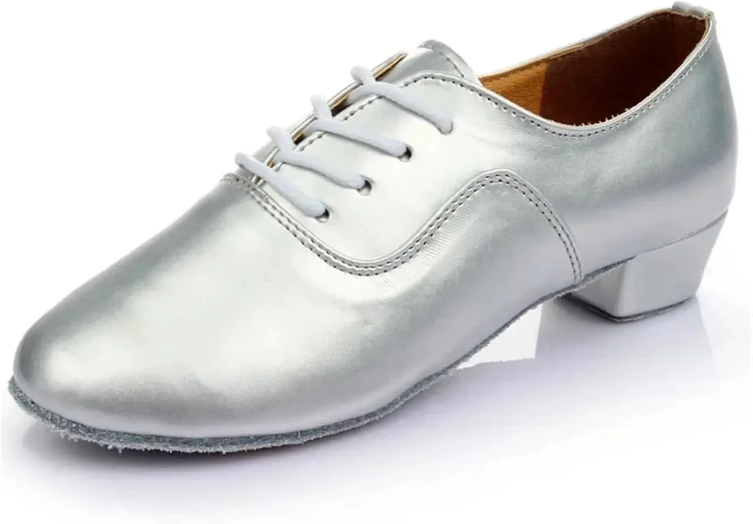 Men's Latin Dance Shoes Men's Latin Shoes Ballroom Tango Jazz Dance Shoes Performance Show Soft Leather Sole Modern Square Shoes
