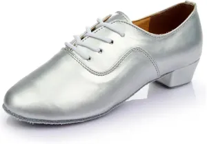 Men's Latin Dance Shoes Men's Latin Shoes Ballroom Tango Jazz Dance Shoes Performance Show Soft Leather Sole Modern Square Shoes