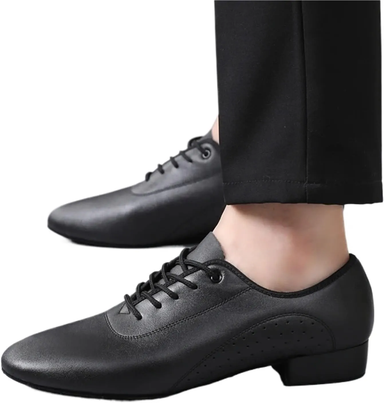 Men's Latin Dance Shoes White Black PU Leather Men's Ballroom Dance Shoes Salsa Tango Dance Shoes Latin Dance Shoes Men