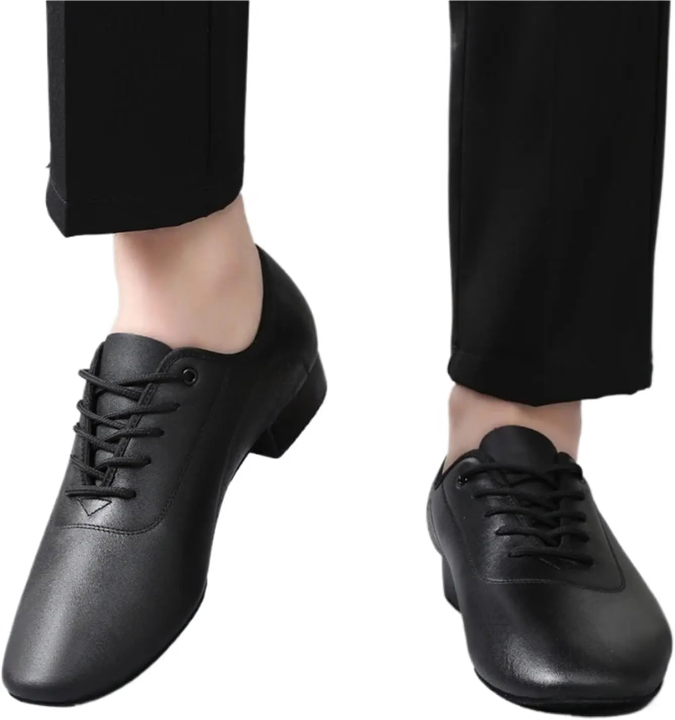 Men's Latin Dance Shoes White Black PU Leather Men's Ballroom Dance Shoes Salsa Tango Dance Shoes Latin Dance Shoes Men