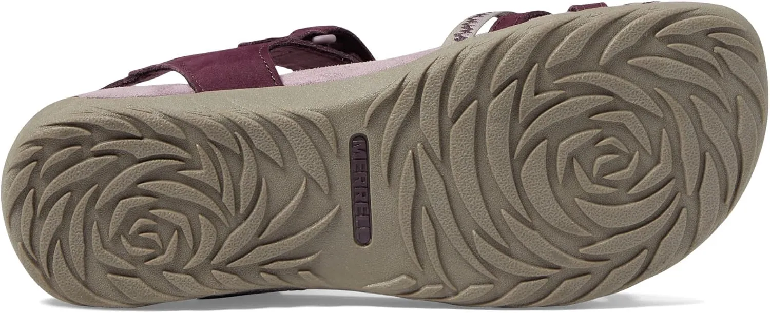 Merrell Terran 3 Cush Cross Sandals for Women - Nubuck Leather, Webbing Upper, and Hook-Loop Closure