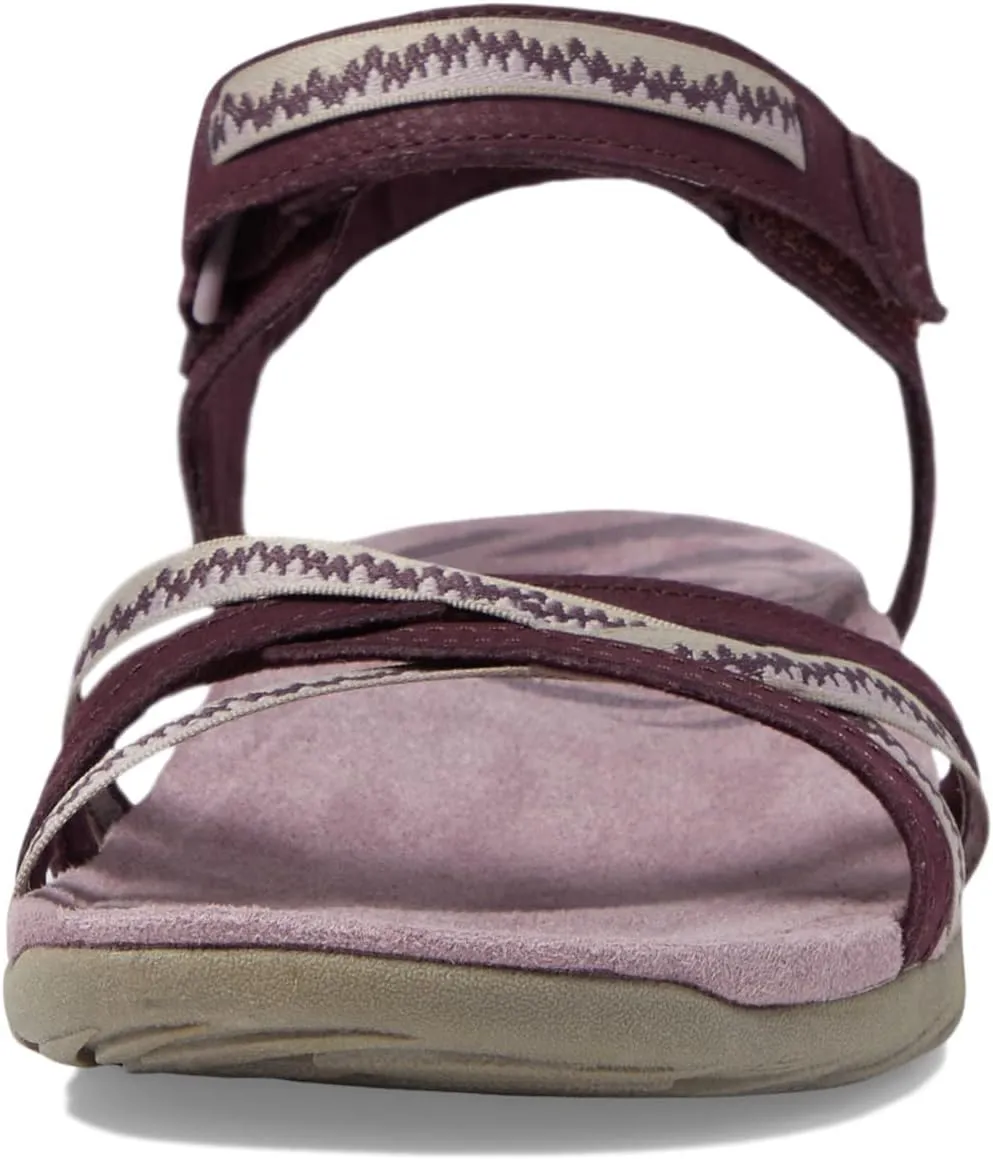 Merrell Terran 3 Cush Cross Sandals for Women - Nubuck Leather, Webbing Upper, and Hook-Loop Closure