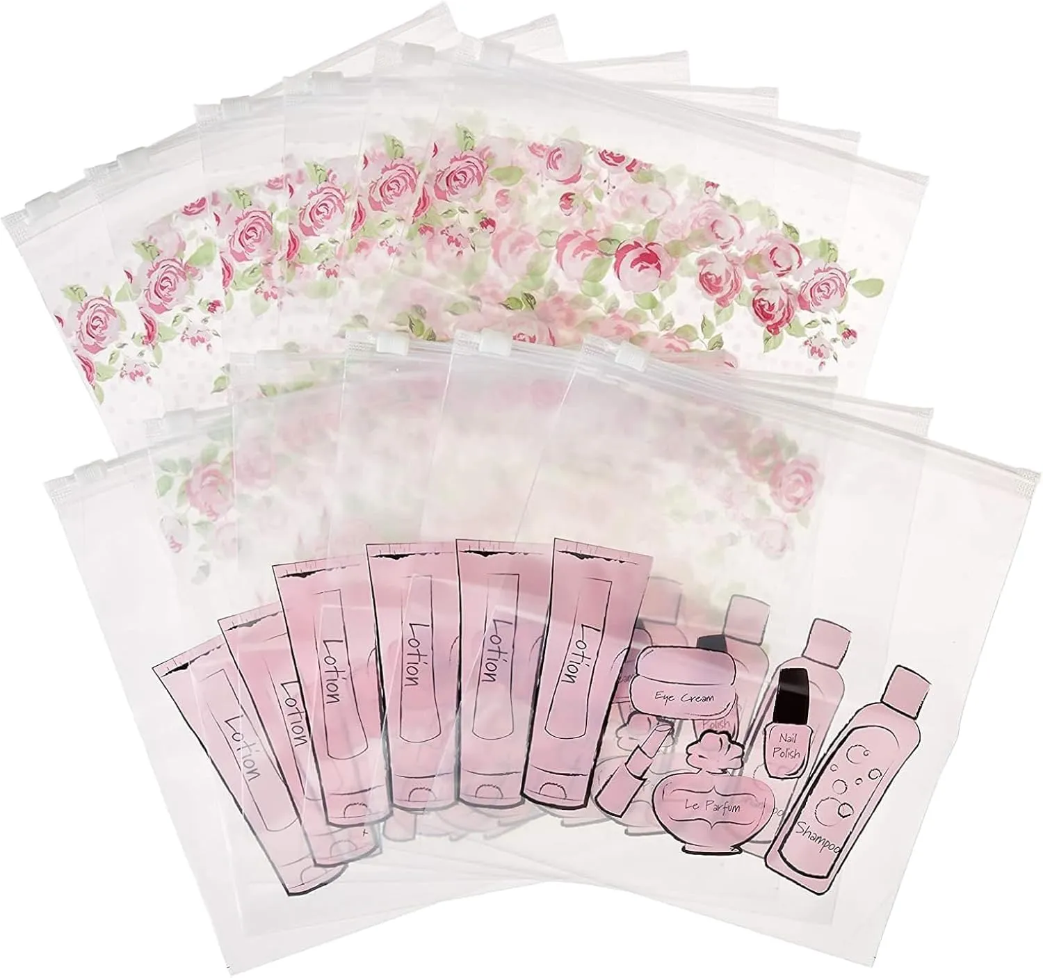 Miamica Women's Resealable Toiletry Bag & Travel Packing Organizers