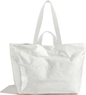 MINGRI Large Tote Bags for Women PVC Clear Totes Bag Plastic Carry All Bag Kraft Paper Shoulder Handbag Hobo for Work Travel