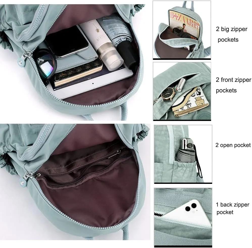 Mini Nylon Backpacks for Women Small Backpack Purse Lightweight Backpacks Mini Casual Travel Daypack (Small Backpack - A Style Purple)