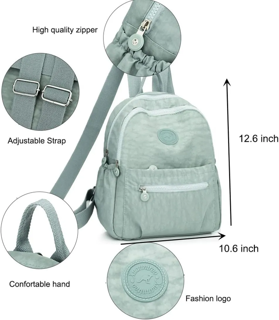 Mini Nylon Backpacks for Women Small Backpack Purse Lightweight Backpacks Mini Casual Travel Daypack (Small Backpack - A Style Purple)