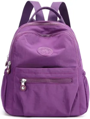 Mini Nylon Backpacks for Women Small Backpack Purse Lightweight Backpacks Mini Casual Travel Daypack (Small Backpack - A Style Purple)