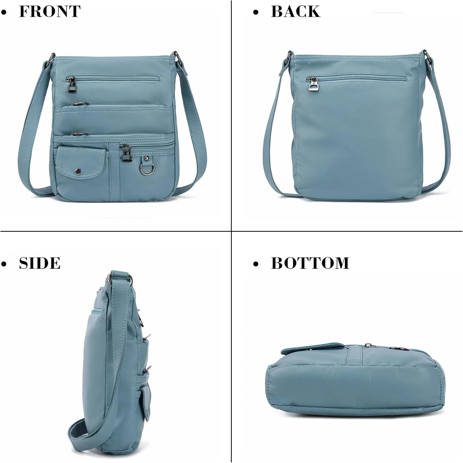 MINICAT Crossbody Purses for Women Multi Pocket Crossbody Bag Soft Leather Cross Body bag for Woman Small Shoulder Bags