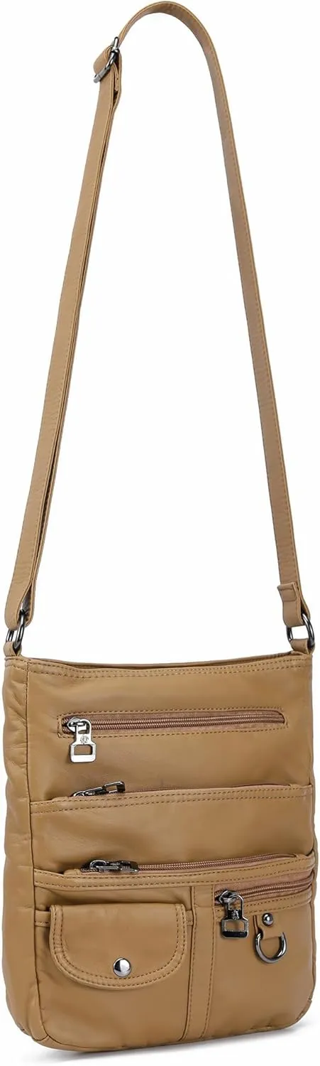 MINICAT Crossbody Purses for Women Multi Pocket Crossbody Bag Soft Leather Cross Body bag for Woman Small Shoulder Bags