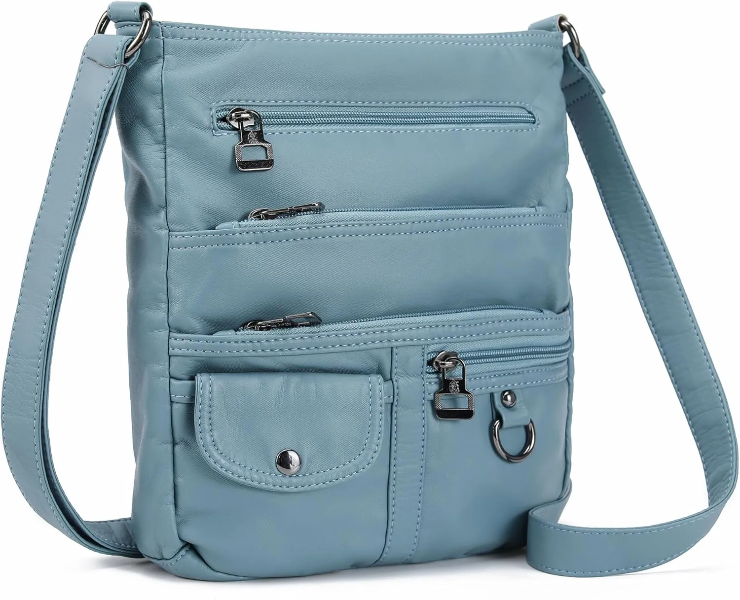 MINICAT Crossbody Purses for Women Multi Pocket Crossbody Bag Soft Leather Cross Body bag for Woman Small Shoulder Bags