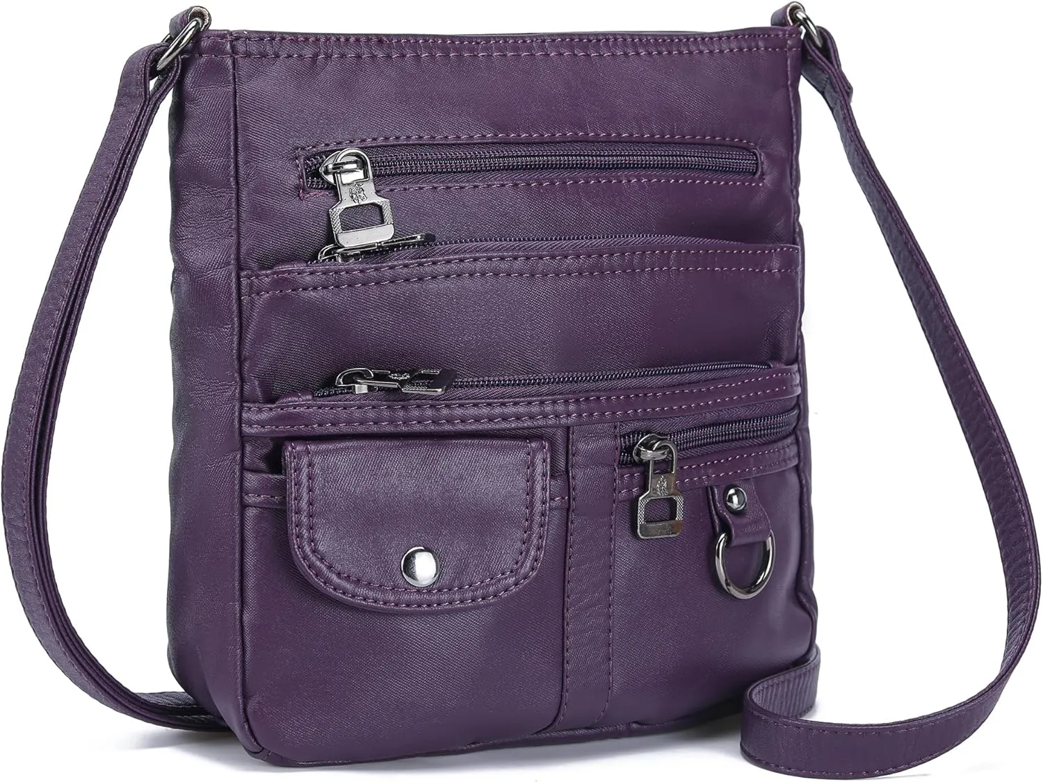 MINICAT Crossbody Purses for Women Multi Pocket Crossbody Bag Soft Leather Cross Body bag for Woman Small Shoulder Bags