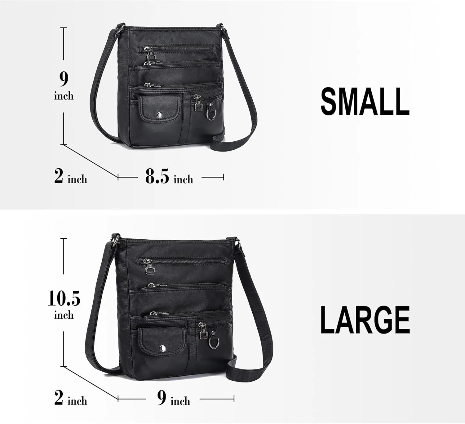 MINICAT Crossbody Purses for Women Multi Pocket Crossbody Bag Soft Leather Cross Body bag for Woman Small Shoulder Bags