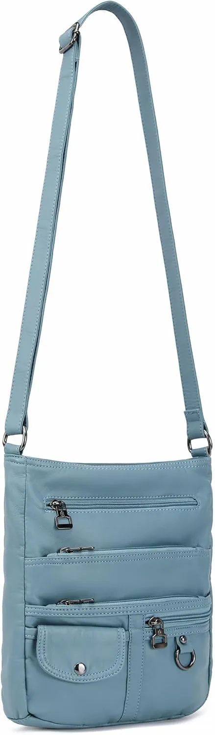 MINICAT Crossbody Purses for Women Multi Pocket Crossbody Bag Soft Leather Cross Body bag for Woman Small Shoulder Bags