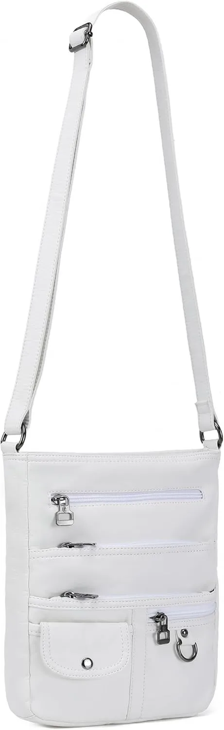 MINICAT Crossbody Purses for Women Multi Pocket Crossbody Bag Soft Leather Cross Body bag for Woman Small Shoulder Bags