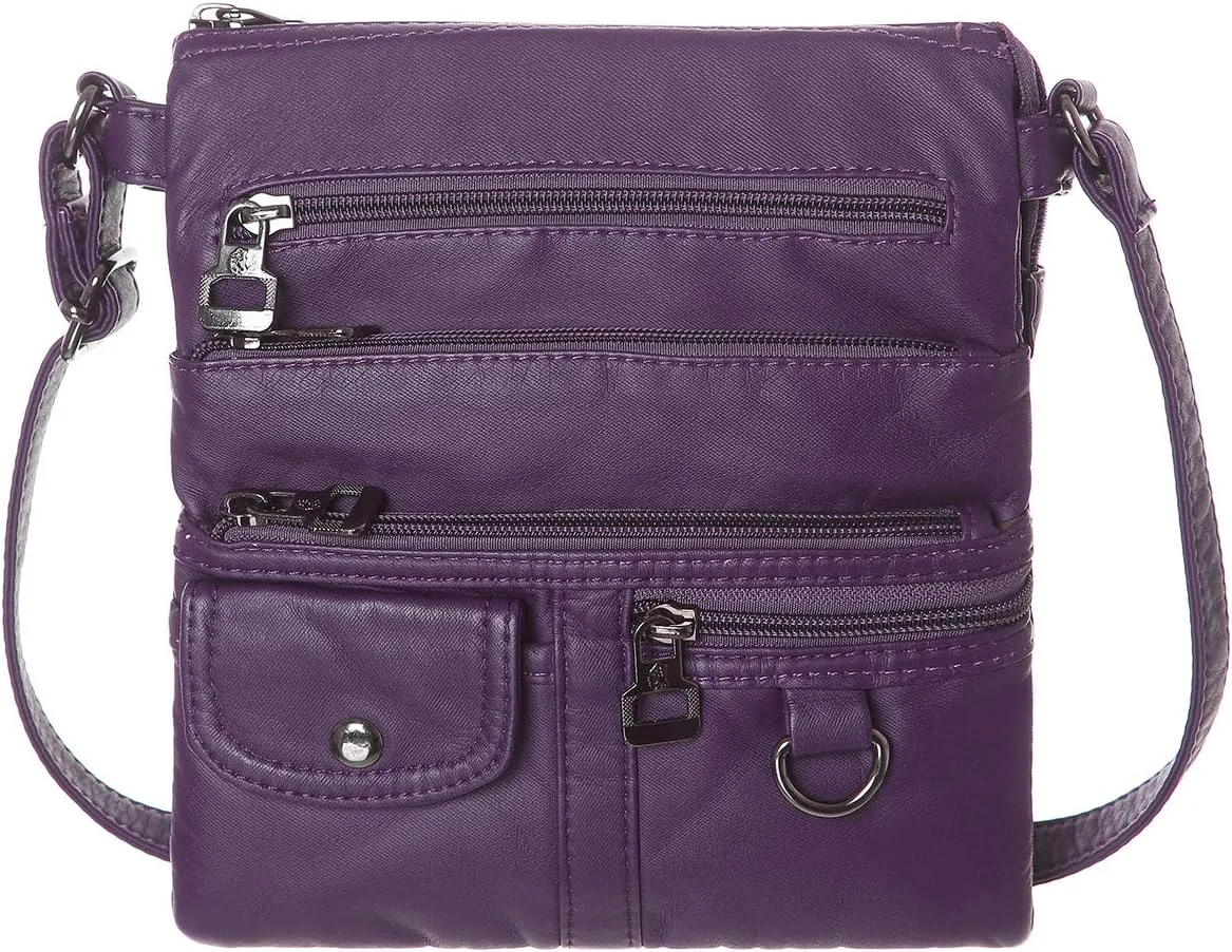 MINICAT Crossbody Purses for Women Multi Pocket Crossbody Bag Soft Leather Cross Body bag for Woman Small Shoulder Bags