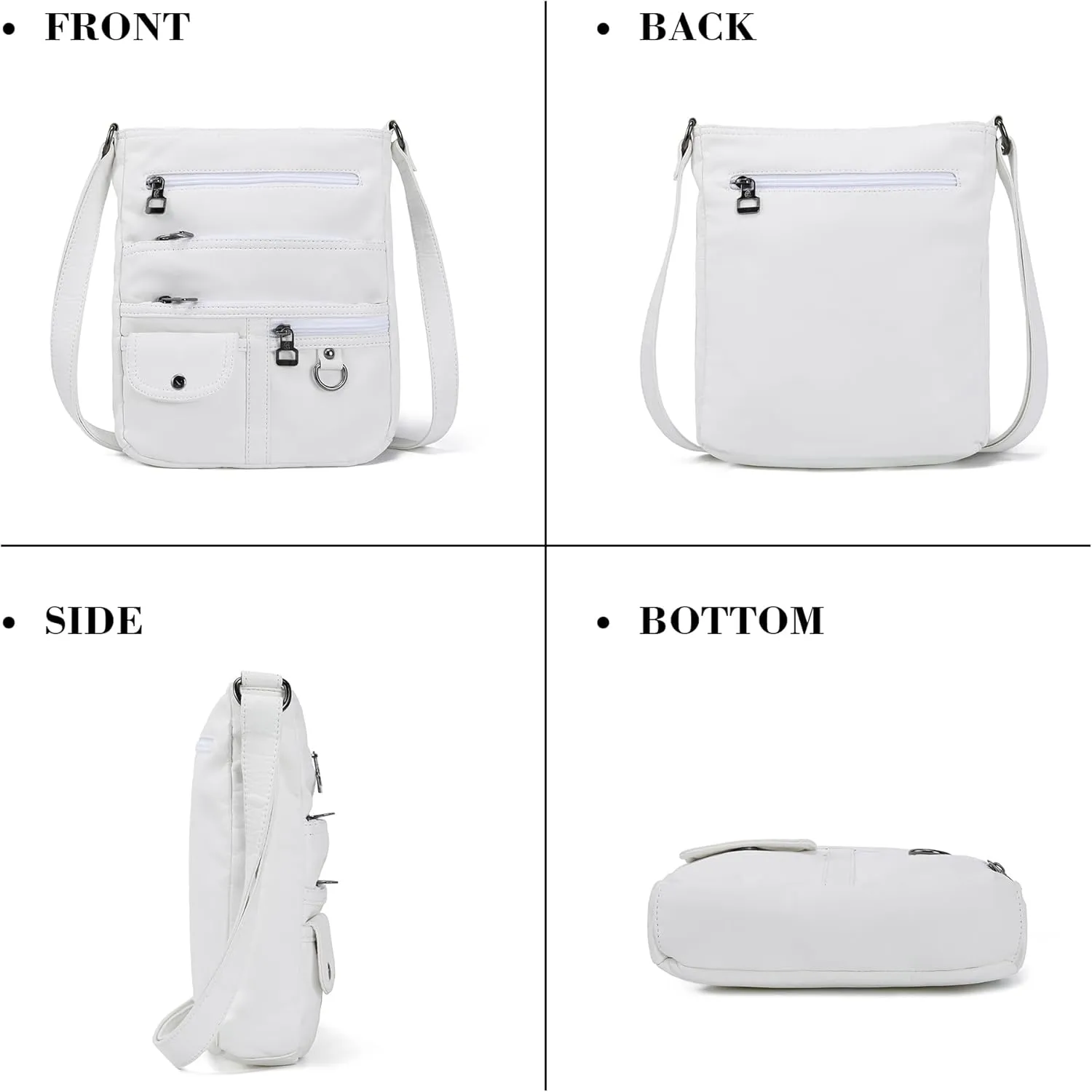 MINICAT Crossbody Purses for Women Multi Pocket Crossbody Bag Soft Leather Cross Body bag for Woman Small Shoulder Bags