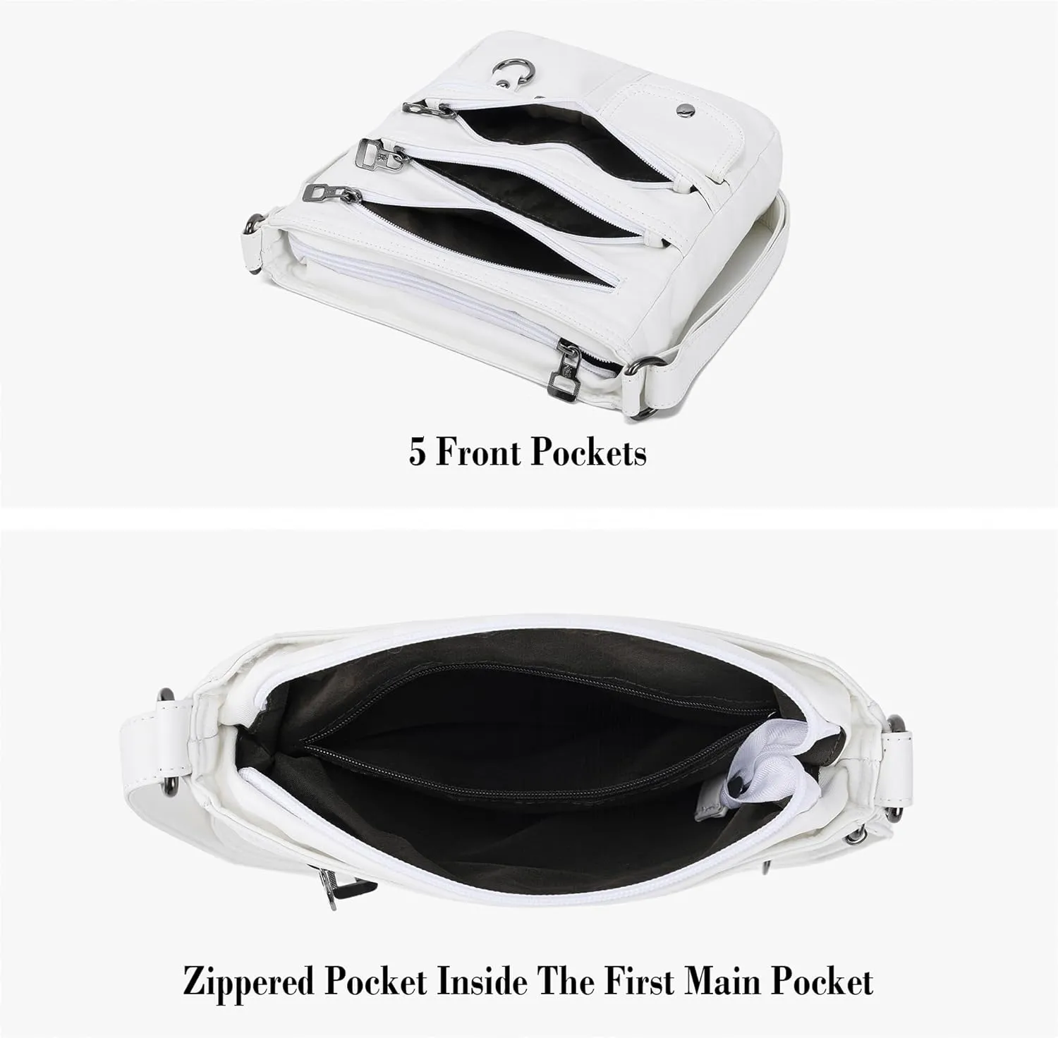 MINICAT Crossbody Purses for Women Multi Pocket Crossbody Bag Soft Leather Cross Body bag for Woman Small Shoulder Bags