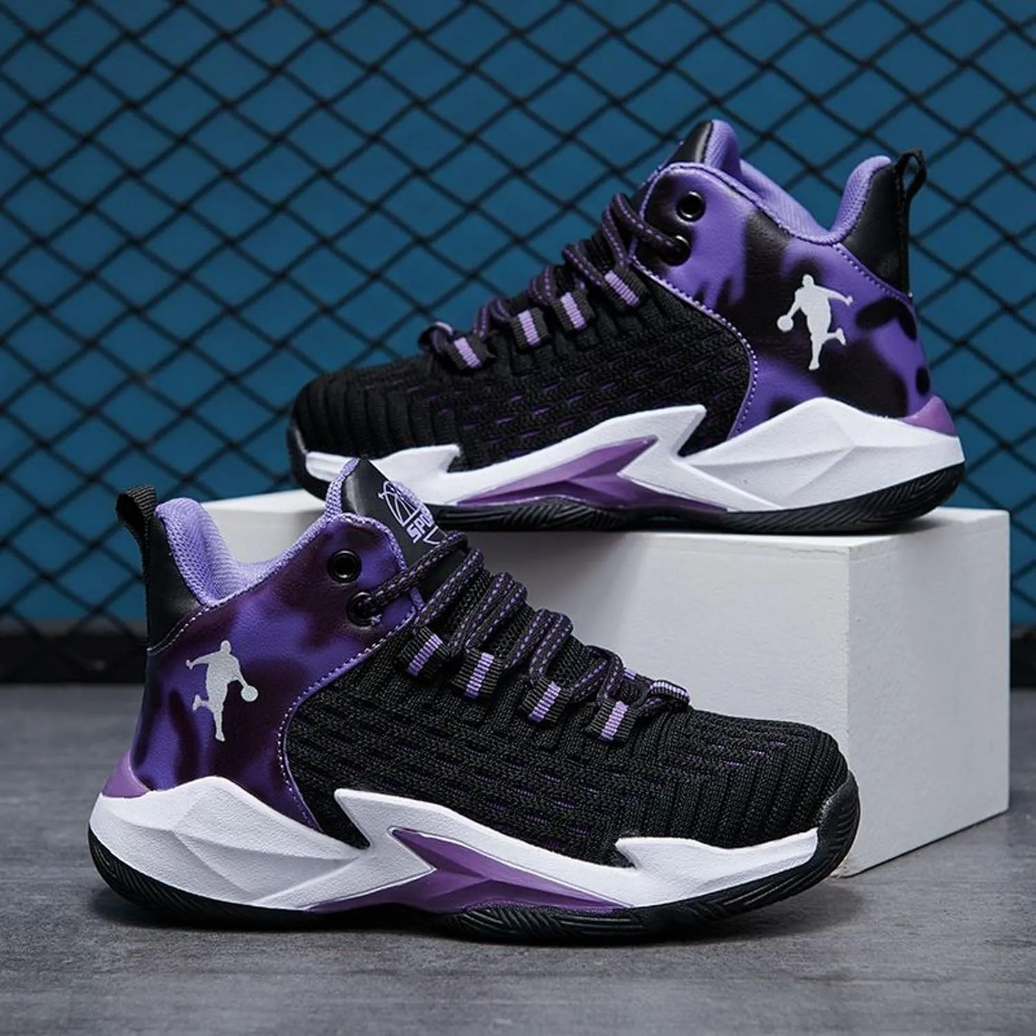New Breathable Woven net Basketball Shoes