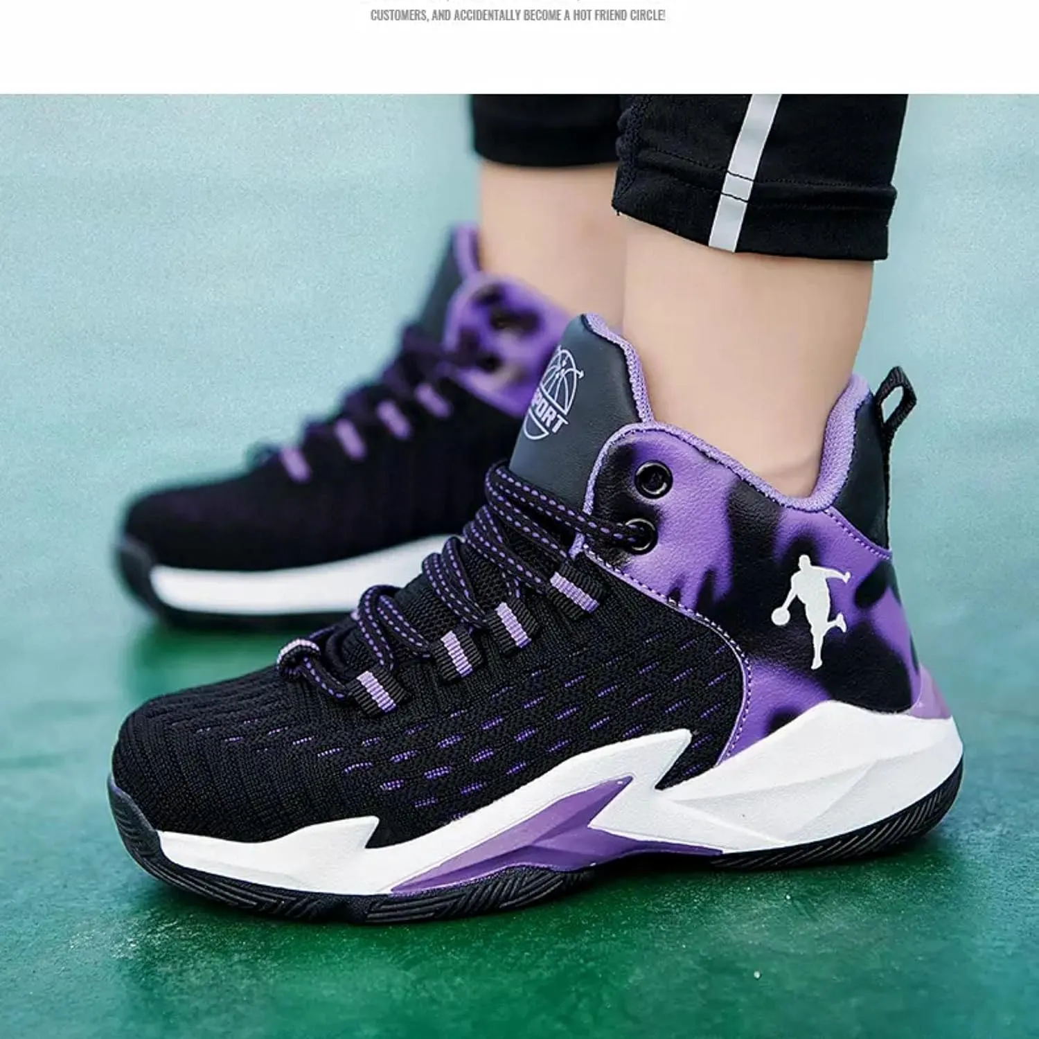 New Breathable Woven net Basketball Shoes