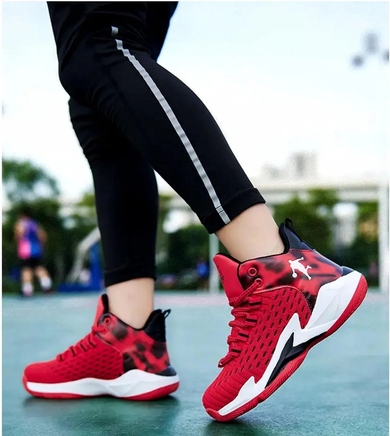 New Breathable Woven net Basketball Shoes
