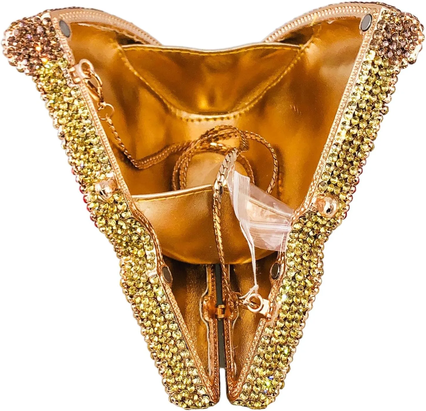 Novelty 3D Pizza Shape Women Crystal Clutch Evening Bag Party Prom Dinner Rhinestone Clutch Purses and Handbags,Mini