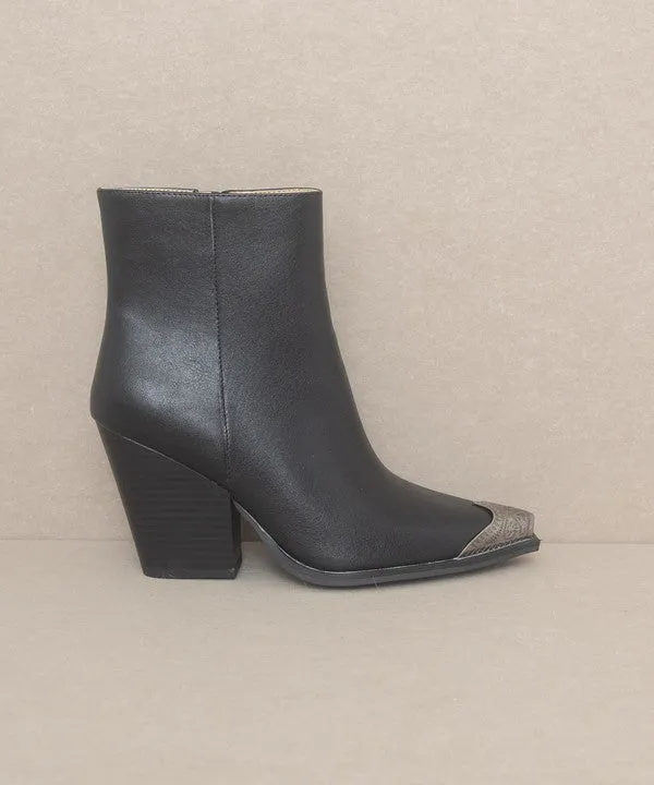OASIS SOCIETY - Bootie with Etched Metal Toe