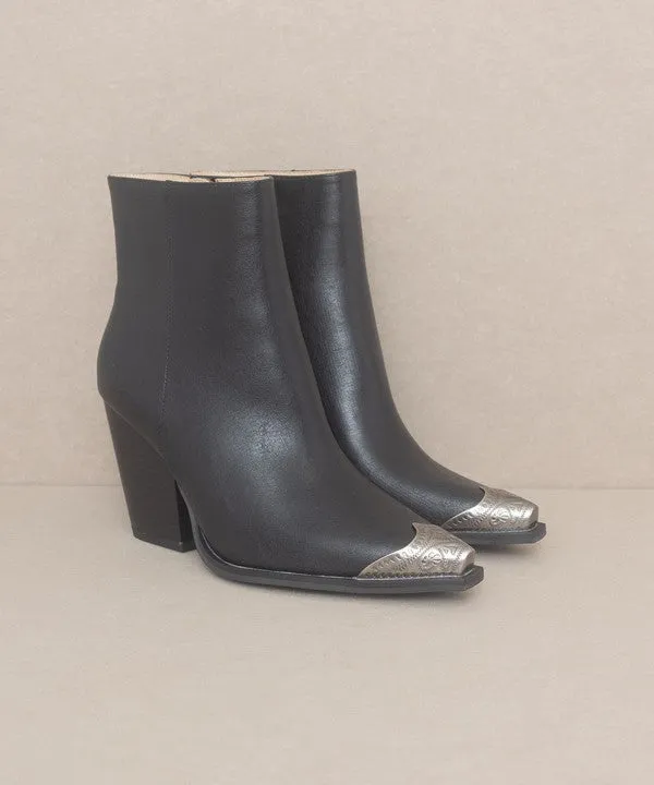 OASIS SOCIETY - Bootie with Etched Metal Toe