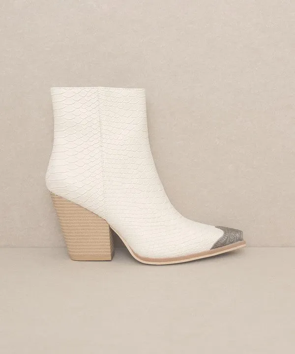 OASIS SOCIETY - Bootie with Etched Metal Toe
