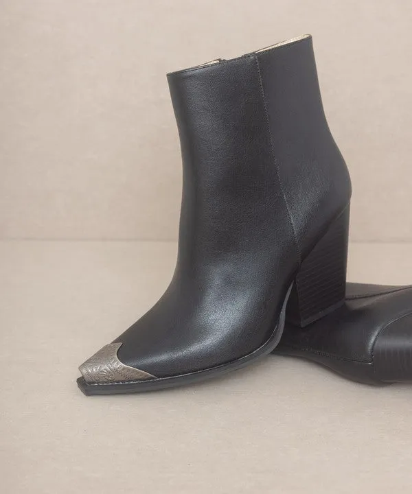 OASIS SOCIETY - Bootie with Etched Metal Toe