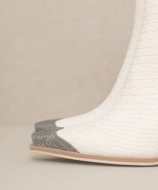 OASIS SOCIETY - Bootie with Etched Metal Toe