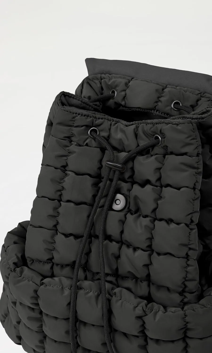 ODODOS Quilted Backpack 2.0 for Women Lightweight Puffer Hiker Pack Drawstring Padding Travel Gym Bag, Black