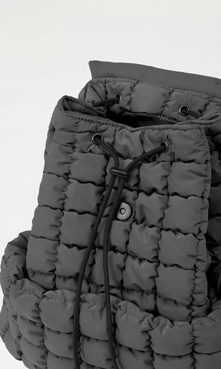 ODODOS Quilted Backpack 2.0 for Women Lightweight Puffer Hiker Pack Drawstring Padding Travel Gym Bag, Charcoal