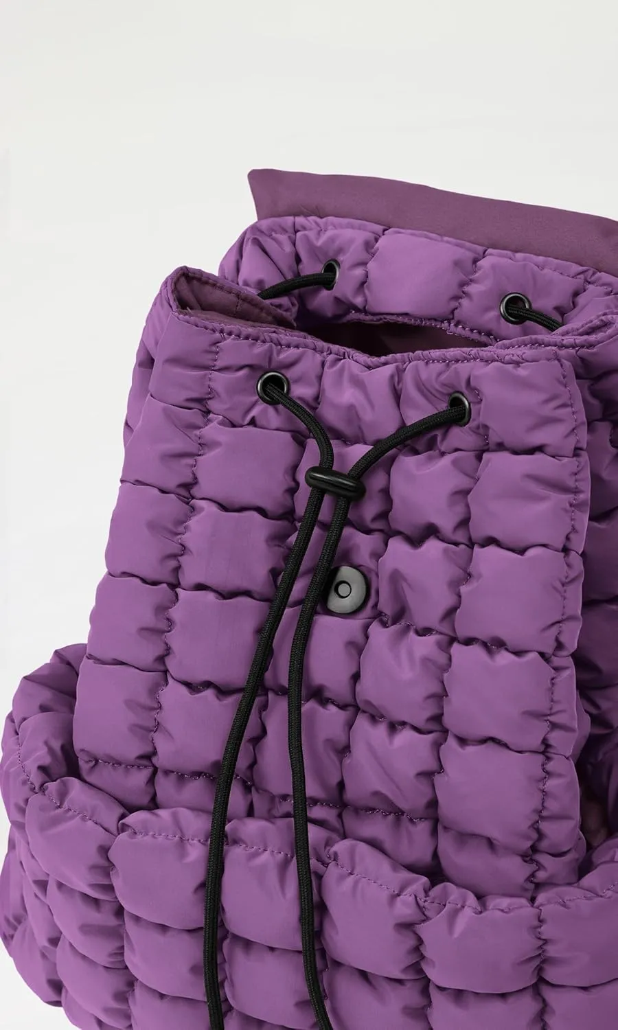ODODOS Quilted Backpack 2.0 for Women Lightweight Puffer Hiker Pack Drawstring Padding Travel Gym Bag, Deep Purple