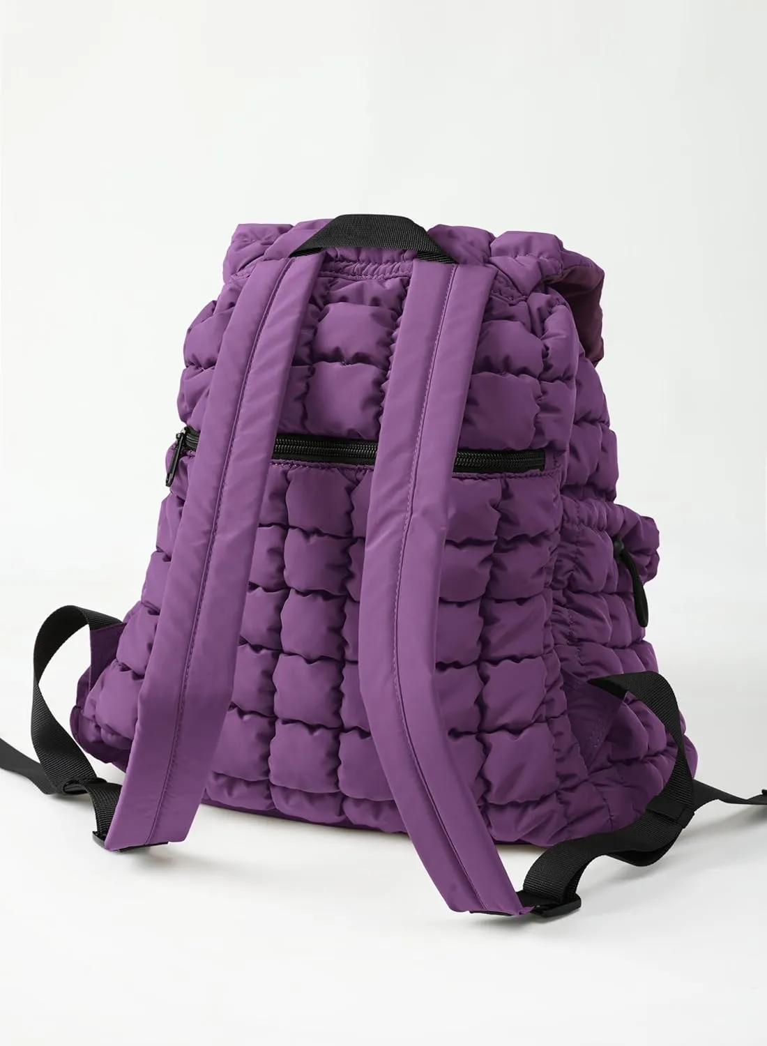 ODODOS Quilted Backpack 2.0 for Women Lightweight Puffer Hiker Pack Drawstring Padding Travel Gym Bag, Deep Purple