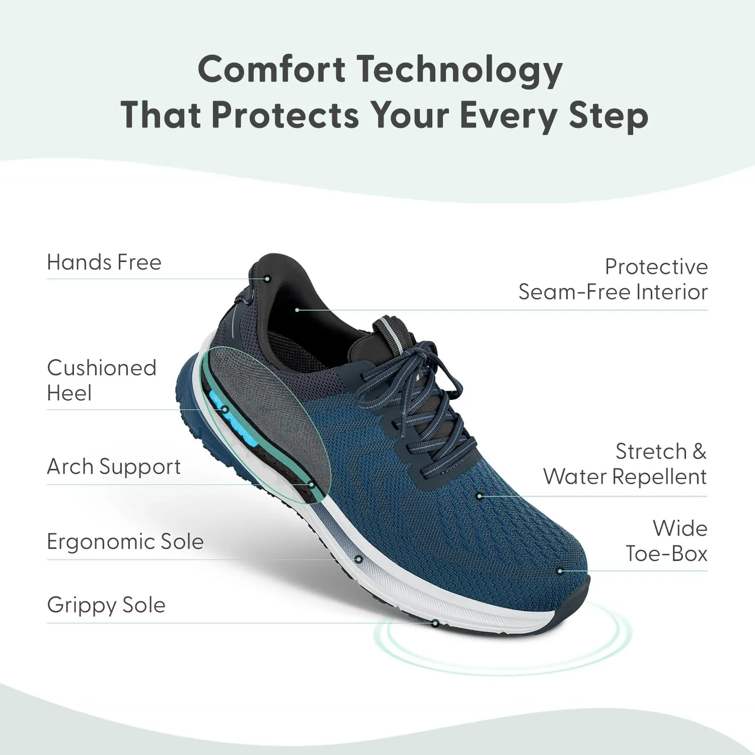 Orthofeet Men's Orthopedic Hands-Free Tilos Slip-On Sneakers