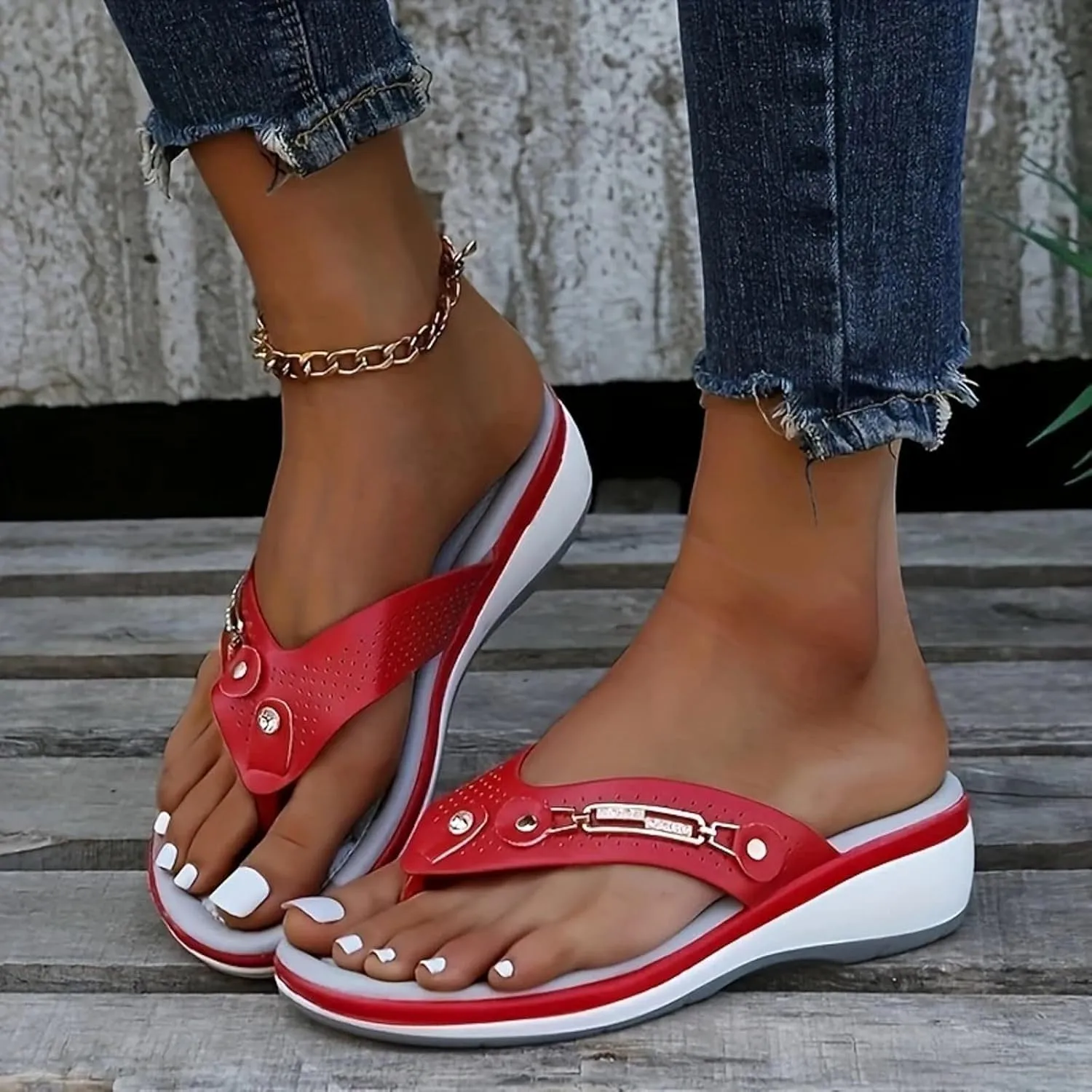 Orthopedic Sandals for Women Arch Support, 2025 Summer Open Toe Dressy Comfortable Lightweight Flip-Flops Bohemia Beach Vacation Walking Casual Outdoor Slides Shoes with Arch Support