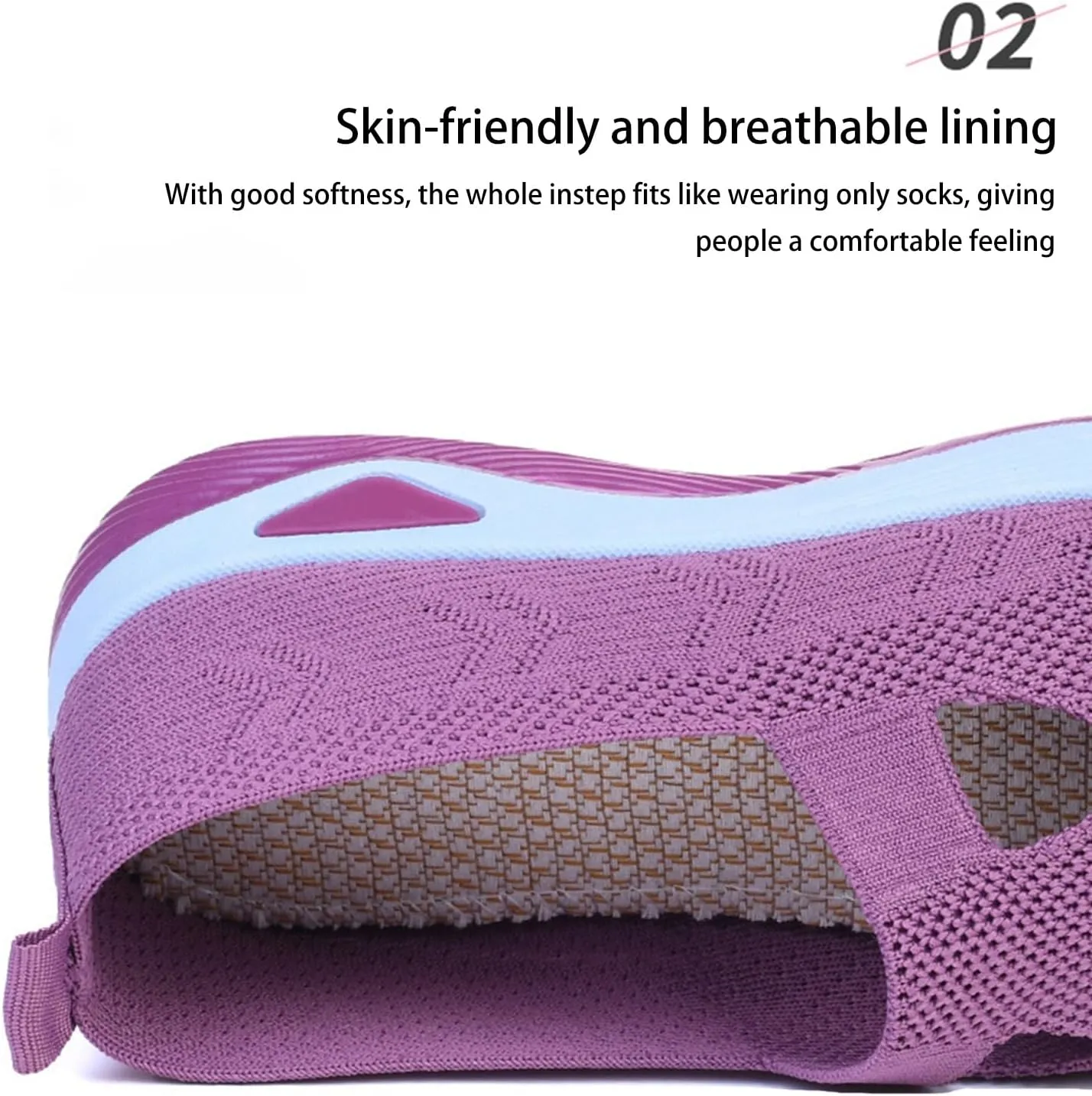 Orthowalkway Womens Walking Shoes, Women's Comfortable Breathable Slip-on Knitted Orthopedic Sneakers