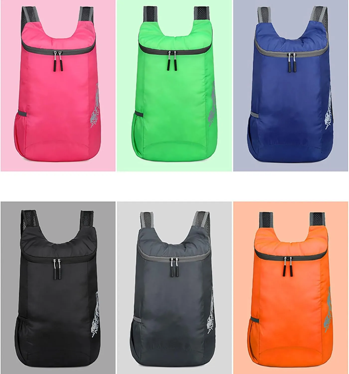 Outdoor Packable Backpack Lightweight Folding Rucking Backpacks Storage Travel Bag for Men Women Sports Daypacks(Orange)
